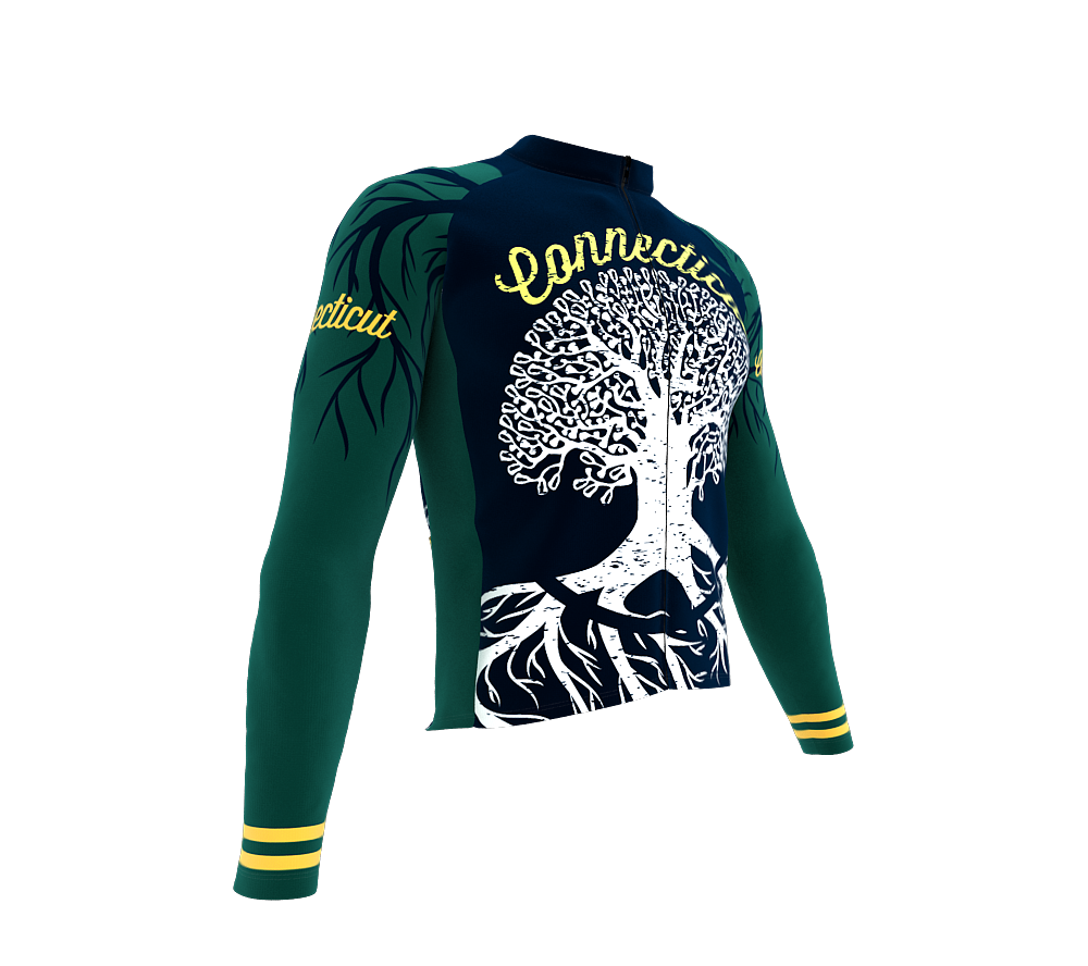 ScudoPro Pro Thermal Long Sleeve Cycling Jersey Connecticut USA state Icon landmark identity  | Men and Women