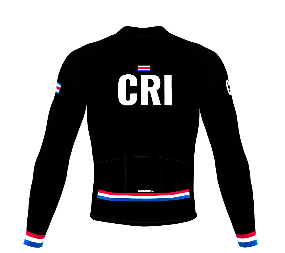 ScudoPro Pro Thermal Long Sleeve Cycling Jersey Country CODE Costa Rica Black | Men and Women