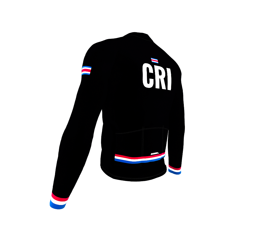 ScudoPro Pro Thermal Long Sleeve Cycling Jersey Country CODE Costa Rica Black | Men and Women
