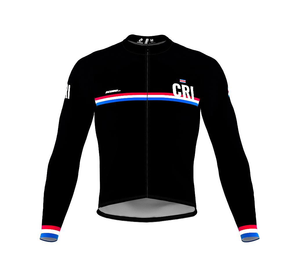 ScudoPro Pro Thermal Long Sleeve Cycling Jersey Country CODE Costa Rica Black | Men and Women