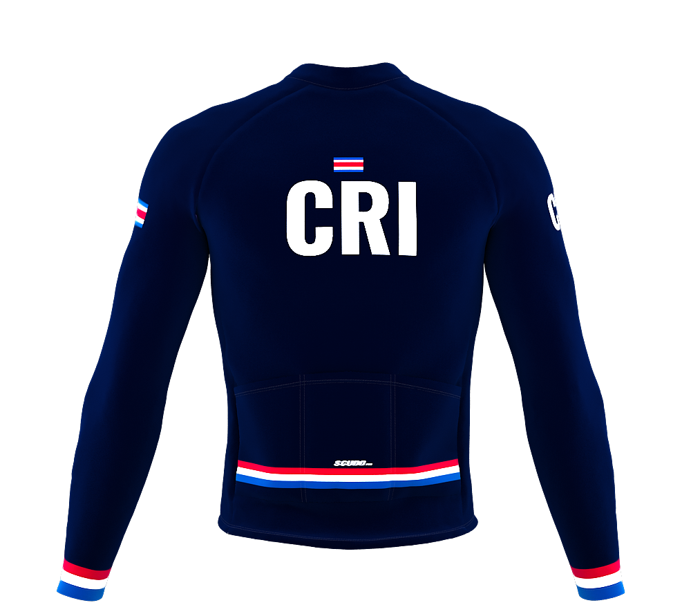 ScudoPro Pro Thermal Long Sleeve Cycling Jersey Country CODE Costa Rica Blue | Men and Women