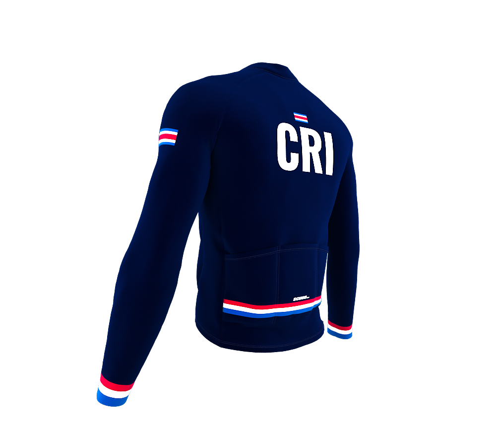 ScudoPro Pro Thermal Long Sleeve Cycling Jersey Country CODE Costa Rica Blue | Men and Women