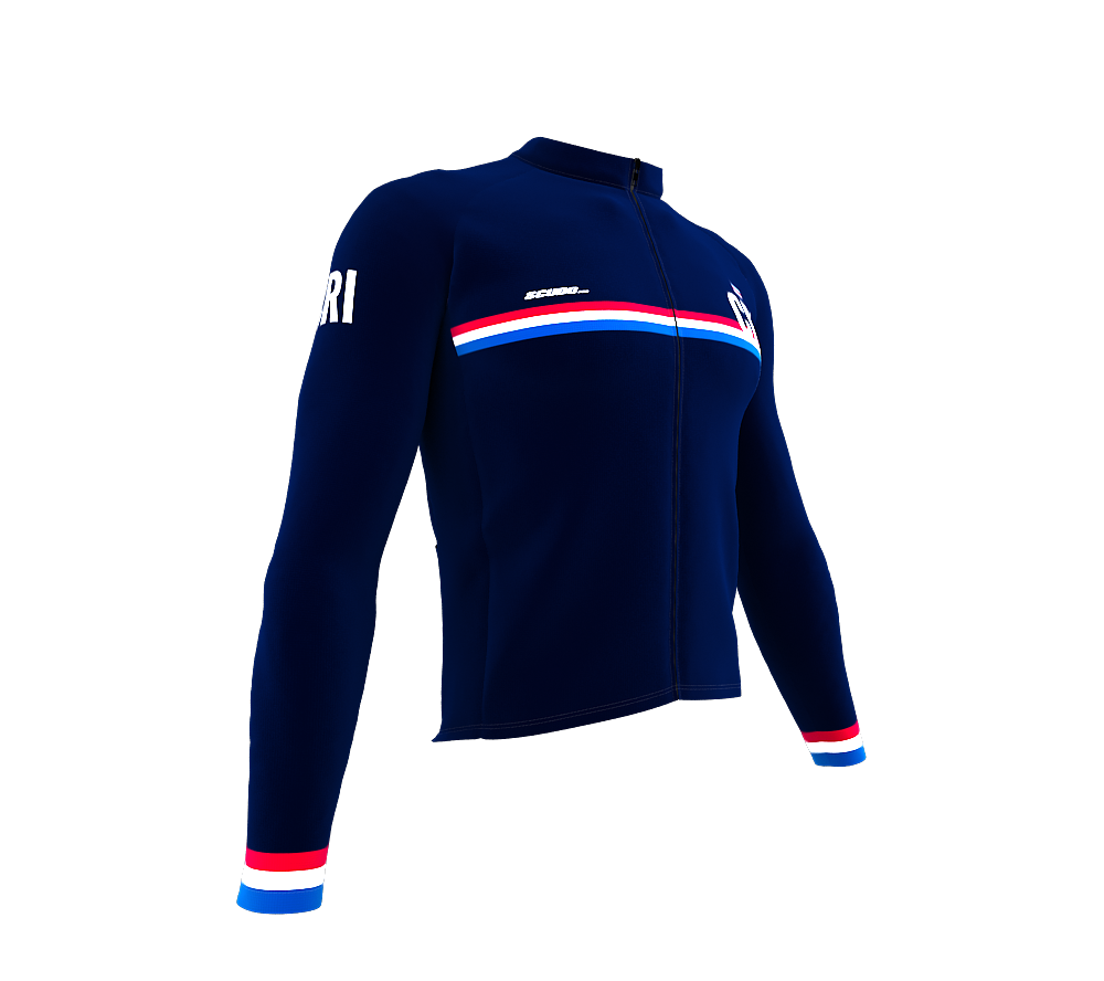 ScudoPro Pro Thermal Long Sleeve Cycling Jersey Country CODE Costa Rica Blue | Men and Women