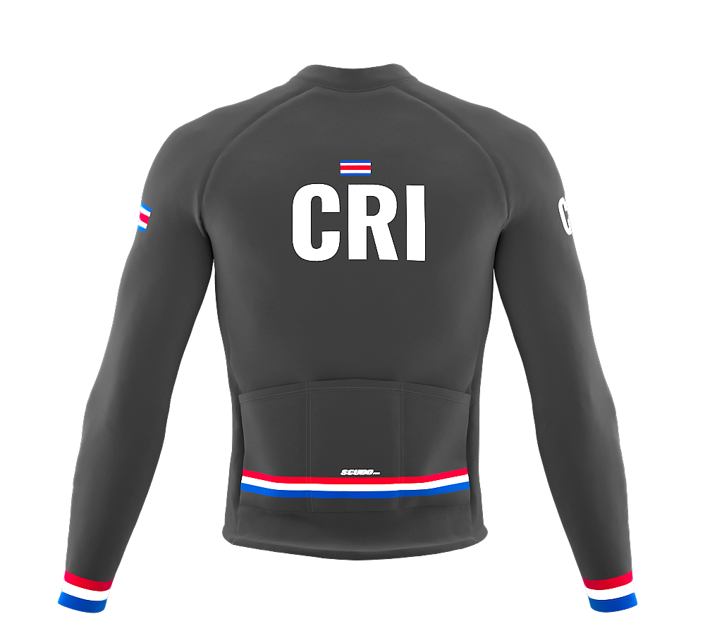 ScudoPro Pro Thermal Long Sleeve Cycling Jersey Country CODE Costa Rica Gray | Men and Women
