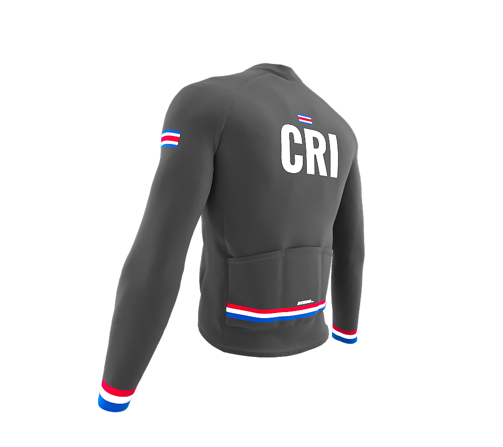 ScudoPro Pro Thermal Long Sleeve Cycling Jersey Country CODE Costa Rica Gray | Men and Women
