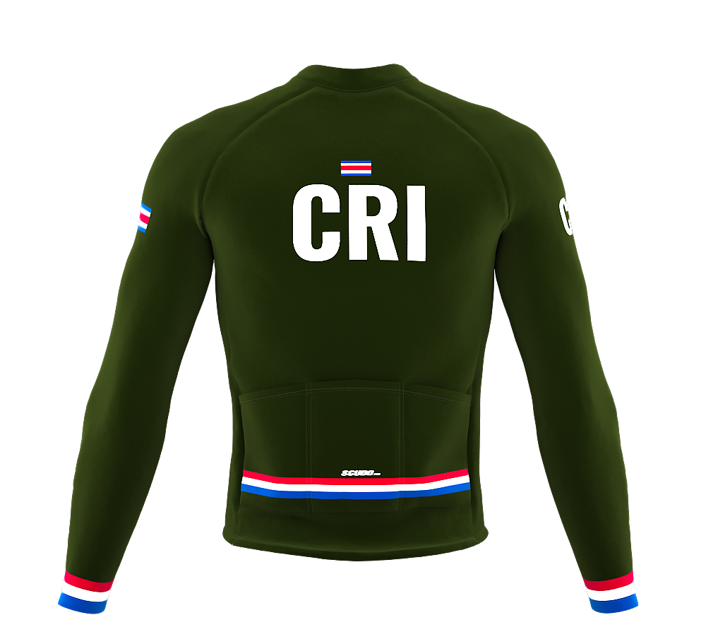 ScudoPro Pro Thermal Long Sleeve Cycling Jersey Country CODE Costa Rica Green | Men and Women