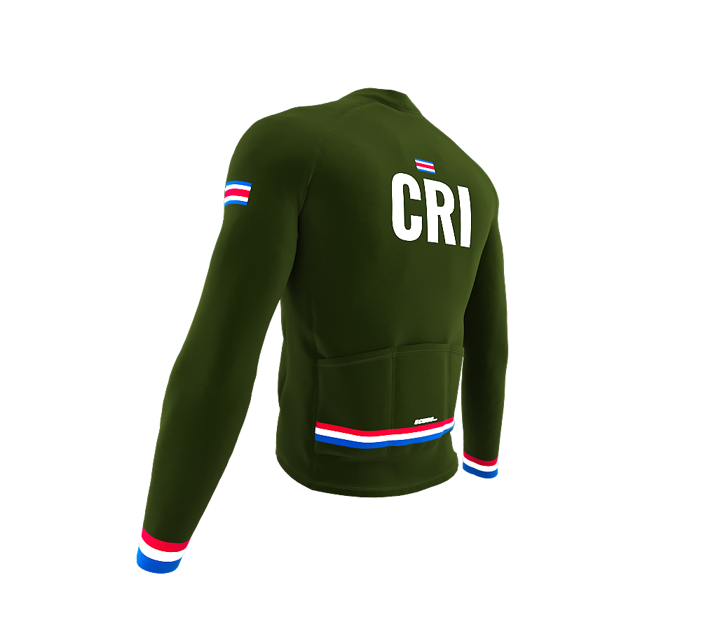 ScudoPro Pro Thermal Long Sleeve Cycling Jersey Country CODE Costa Rica Green | Men and Women