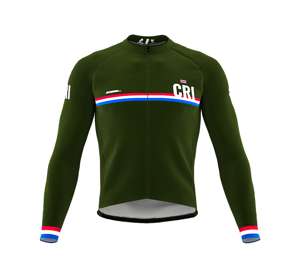 ScudoPro Pro Thermal Long Sleeve Cycling Jersey Country CODE Costa Rica Green | Men and Women