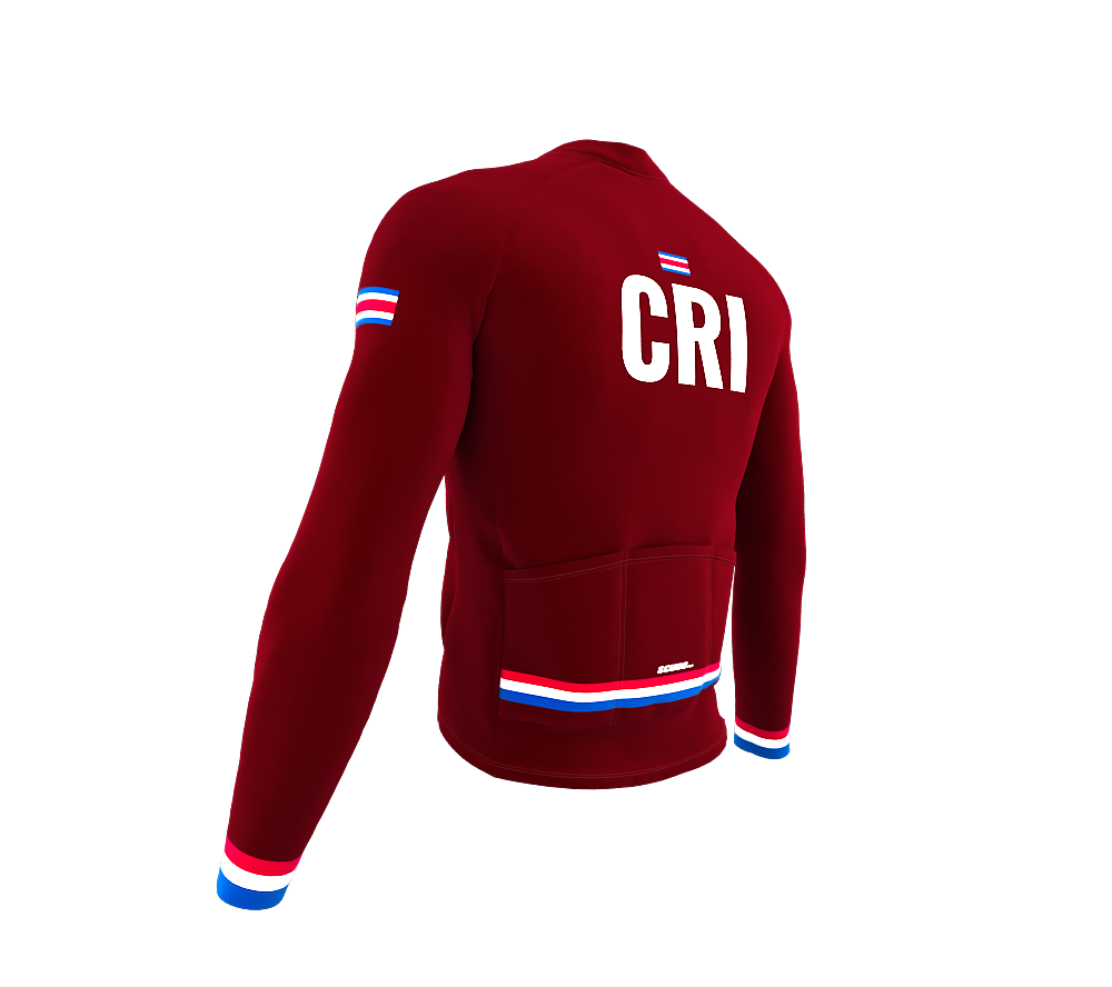 ScudoPro Pro Thermal Long Sleeve Cycling Jersey Country CODE Costa Rica Vine | Men and Women