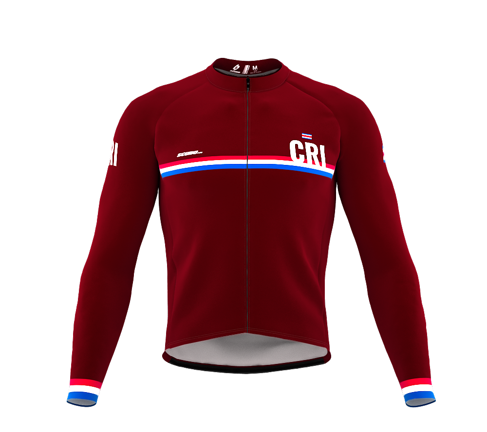 ScudoPro Pro Thermal Long Sleeve Cycling Jersey Country CODE Costa Rica Vine | Men and Women