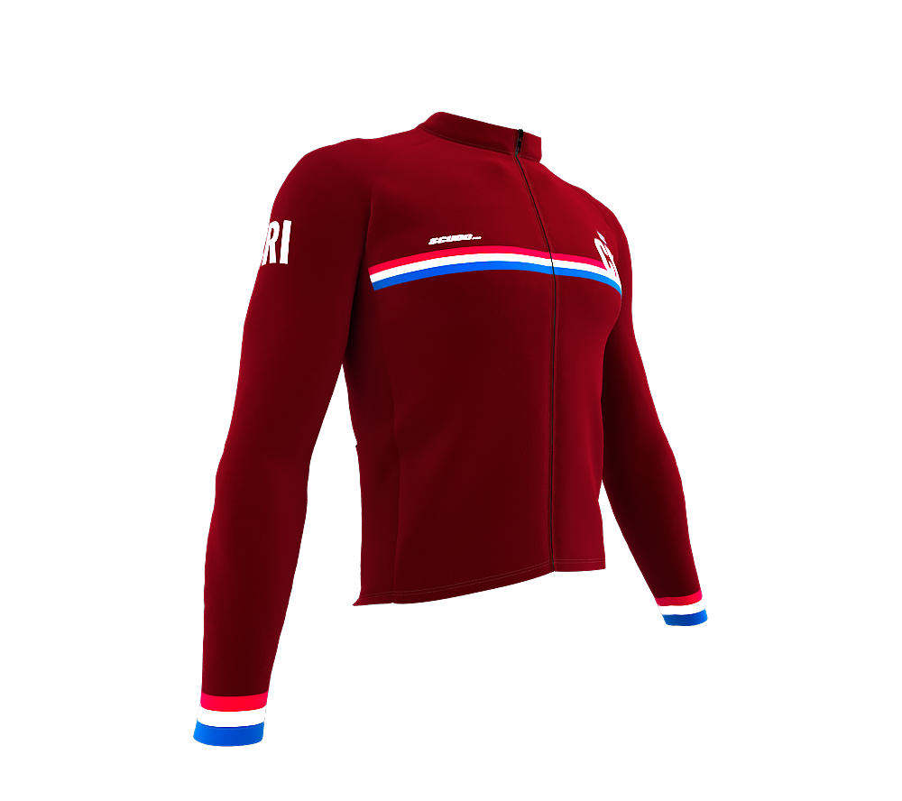 ScudoPro Pro Thermal Long Sleeve Cycling Jersey Country CODE Costa Rica Vine | Men and Women