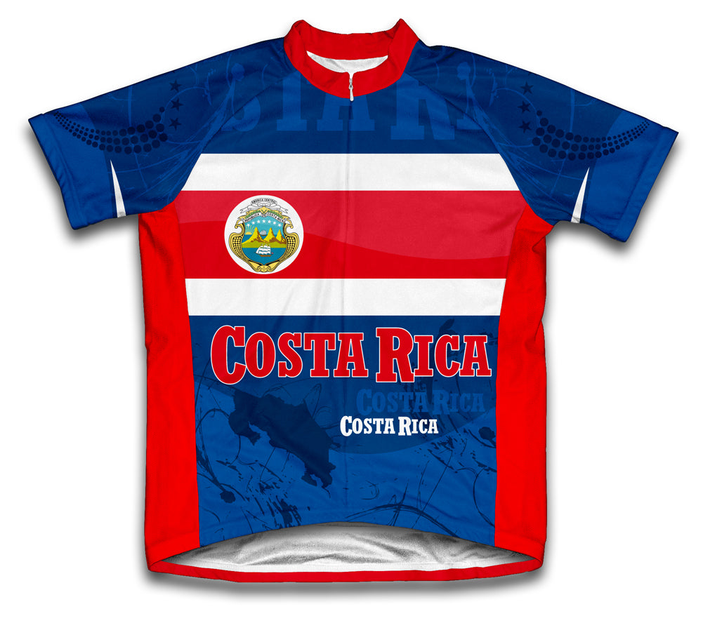 Costa Rica Short Sleeve Cycling Jersey for Men and Women