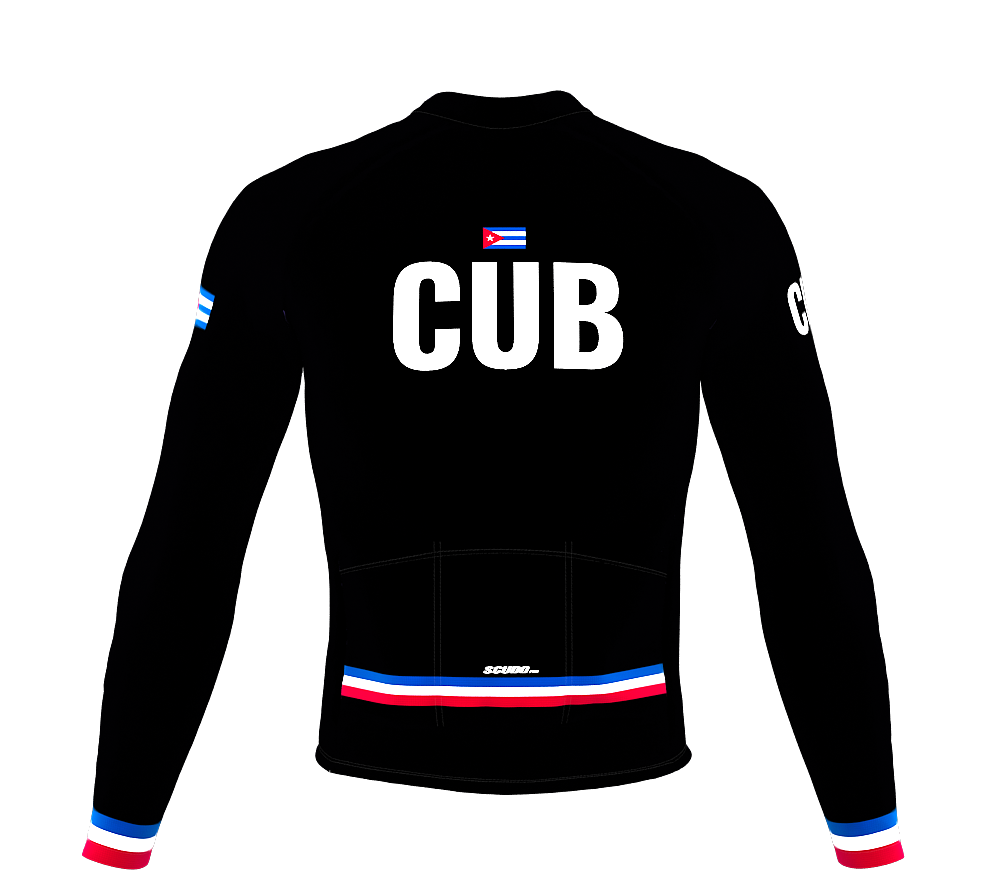 ScudoPro Pro Thermal Long Sleeve Cycling Jersey Country CODE Cuba Black | Men and Women