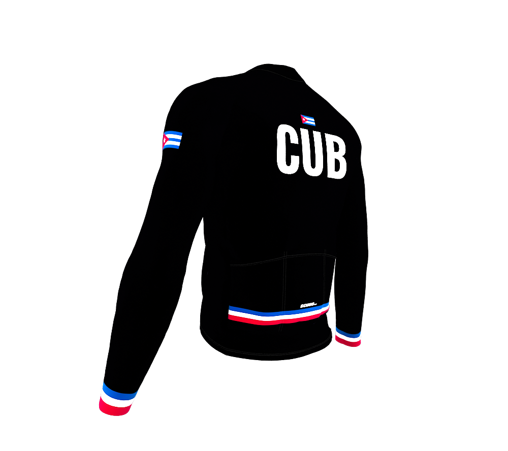 ScudoPro Pro Thermal Long Sleeve Cycling Jersey Country CODE Cuba Black | Men and Women