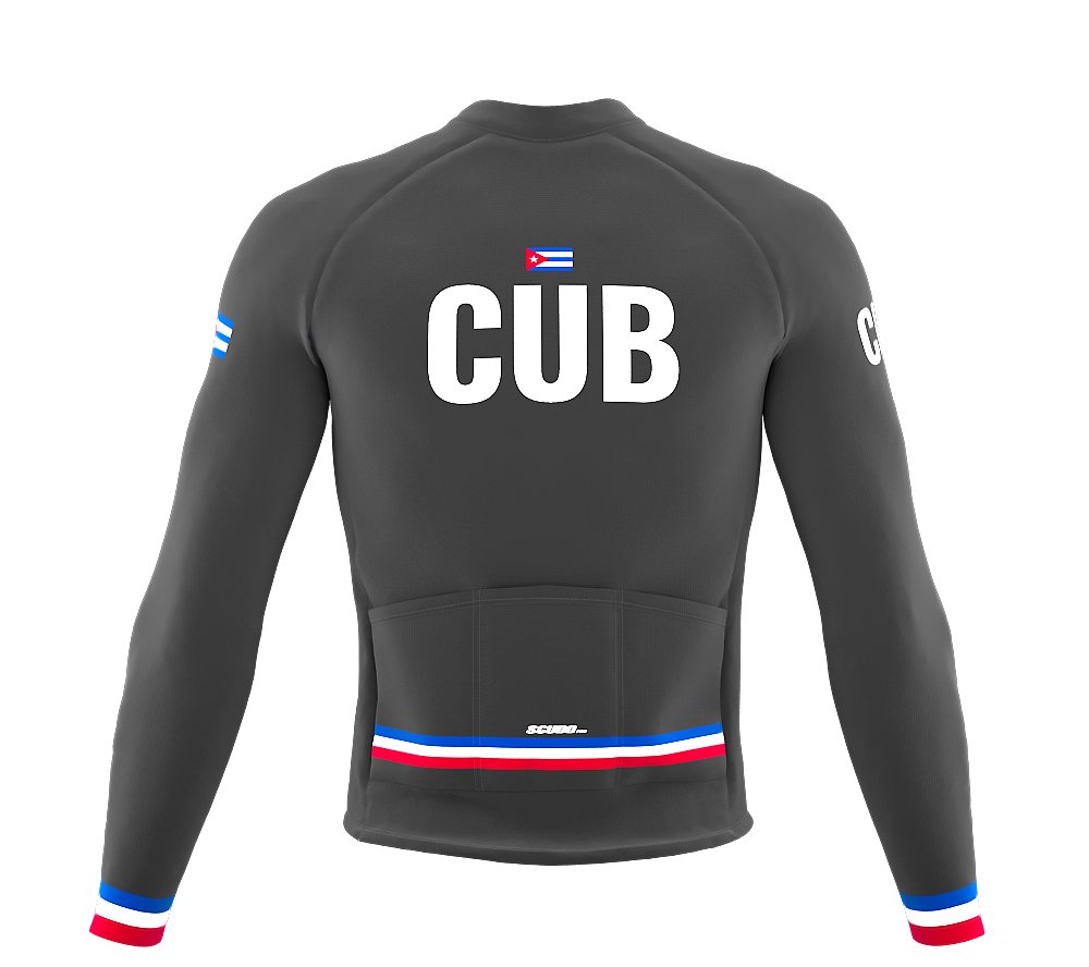 ScudoPro Pro Thermal Long Sleeve Cycling Jersey Country CODE Cuba Gray | Men and Women