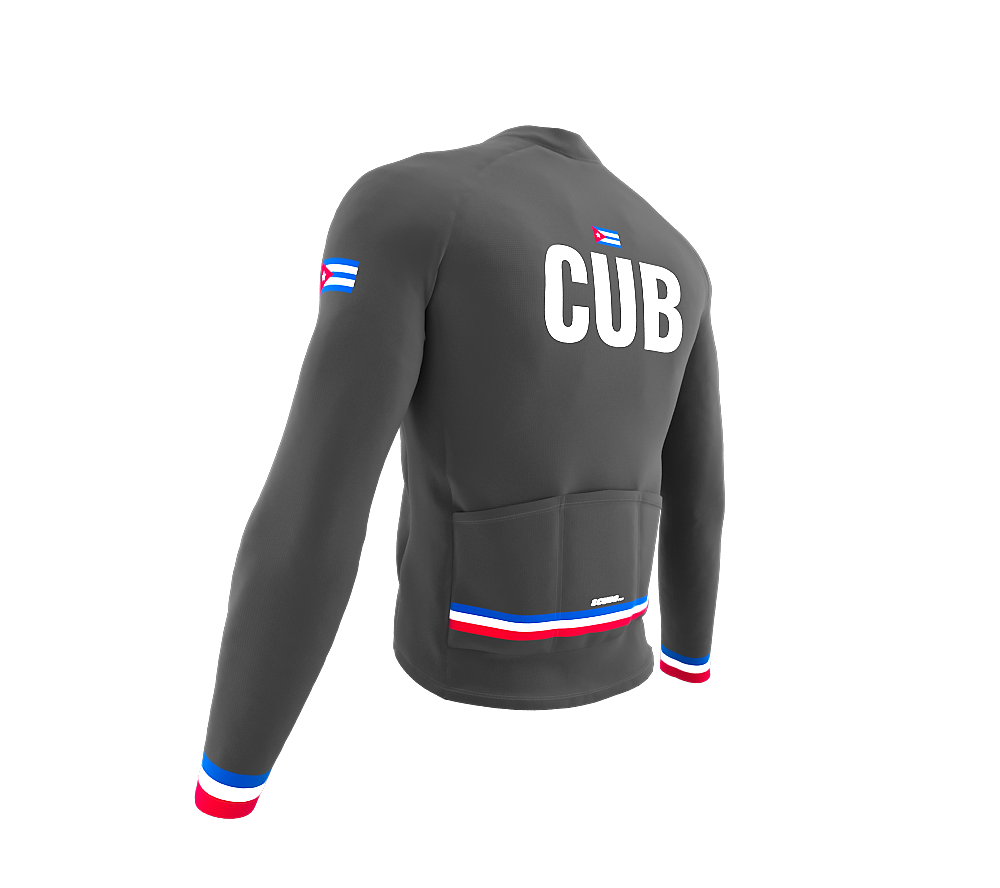 ScudoPro Pro Thermal Long Sleeve Cycling Jersey Country CODE Cuba Gray | Men and Women