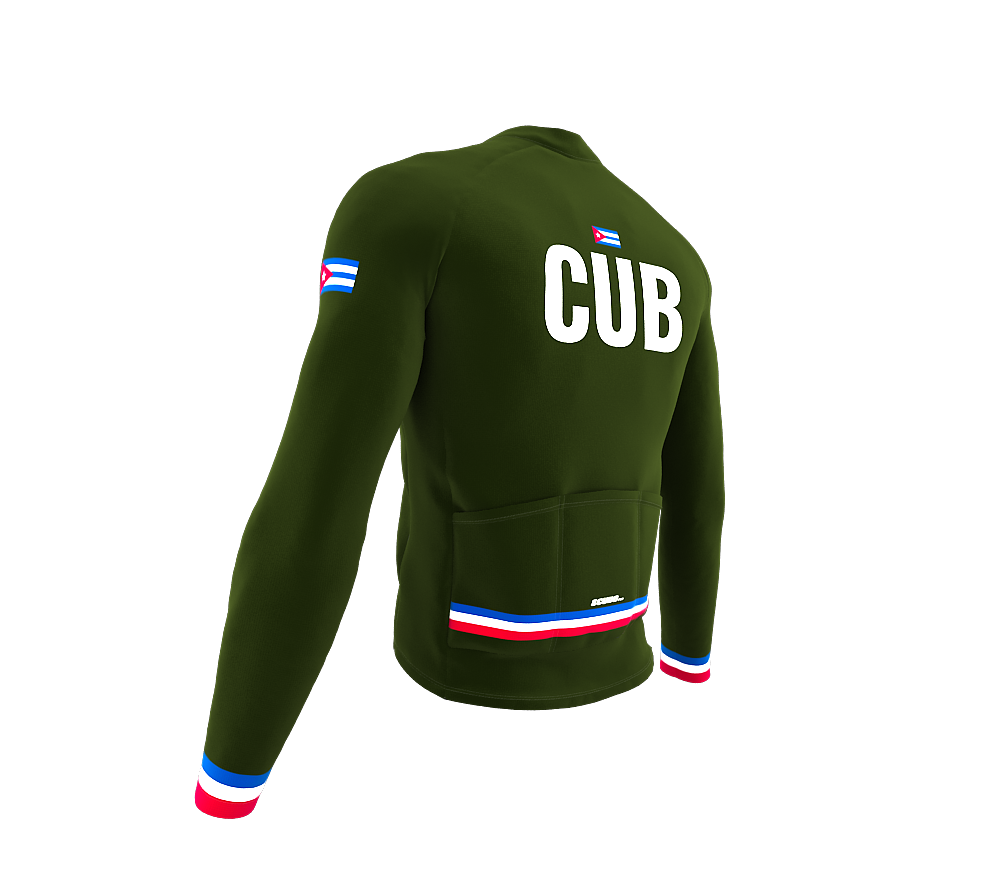 ScudoPro Pro Thermal Long Sleeve Cycling Jersey Country CODE Cuba Green | Men and Women