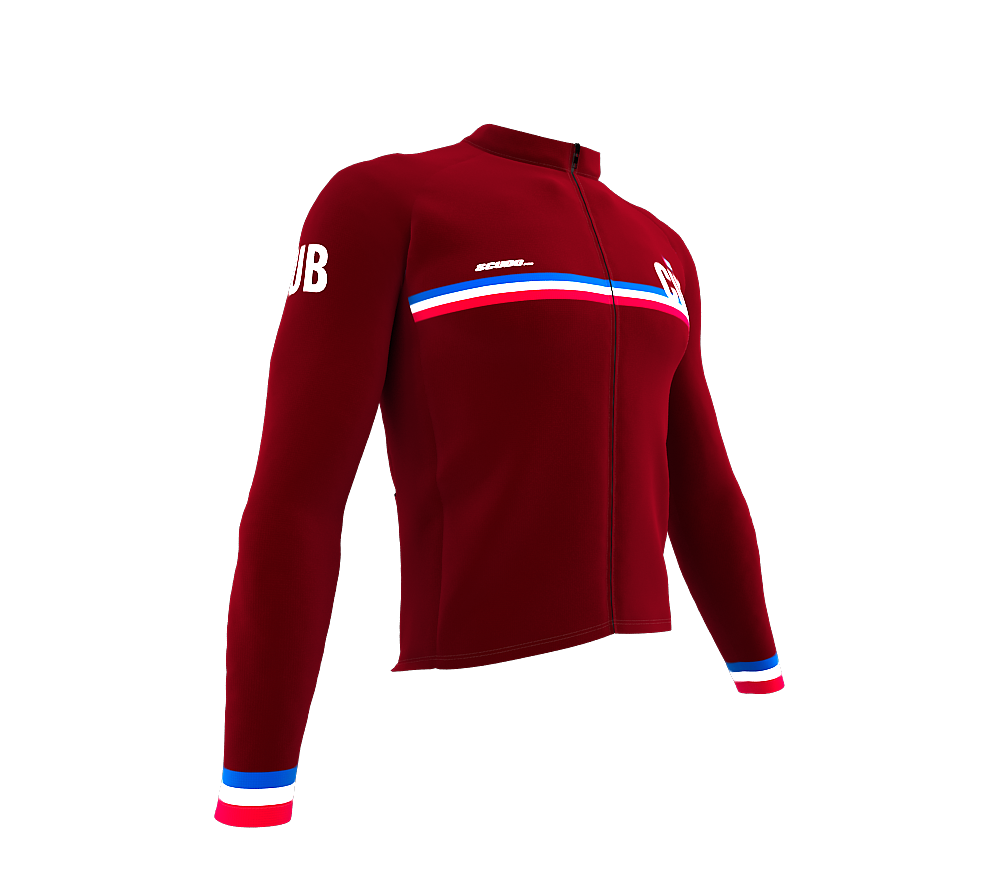 ScudoPro Pro Thermal Long Sleeve Cycling Jersey Country CODE Cuba Vine | Men and Women