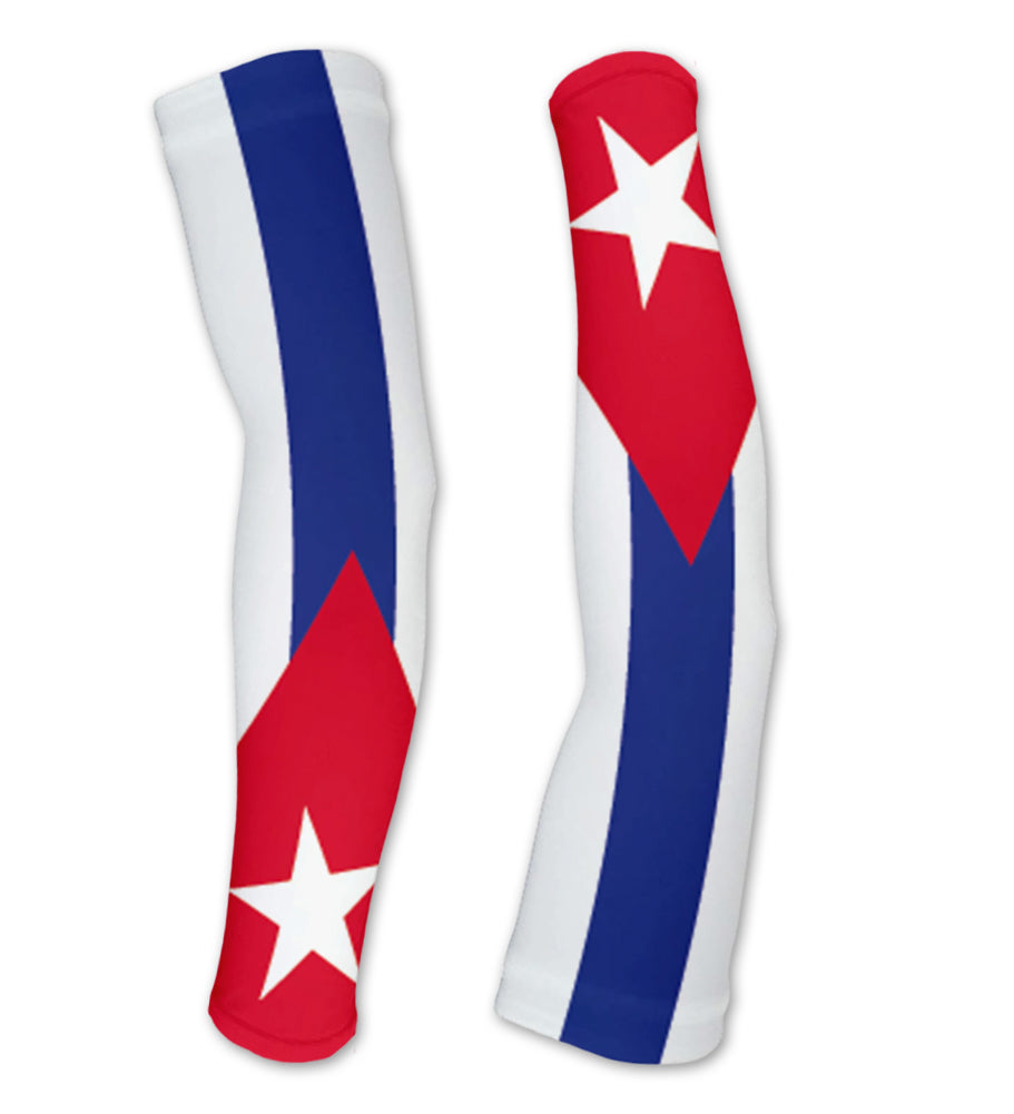 Cuba Flag Compression Arm Sleeves UV Protection Unisex - Walking - Cycling  - Running - Golf - Baseball - Basketball