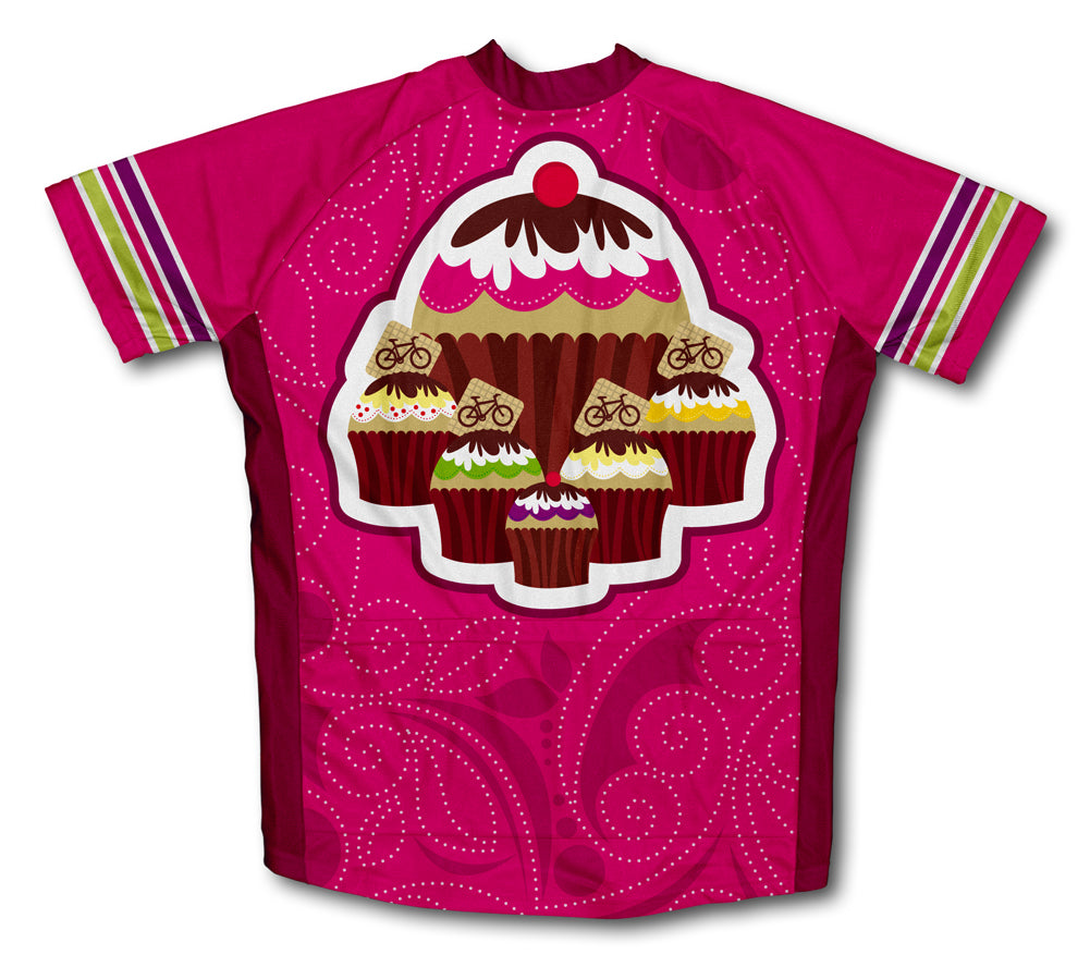 Cup Cake Short Sleeve Cycling Jersey for Men and Women