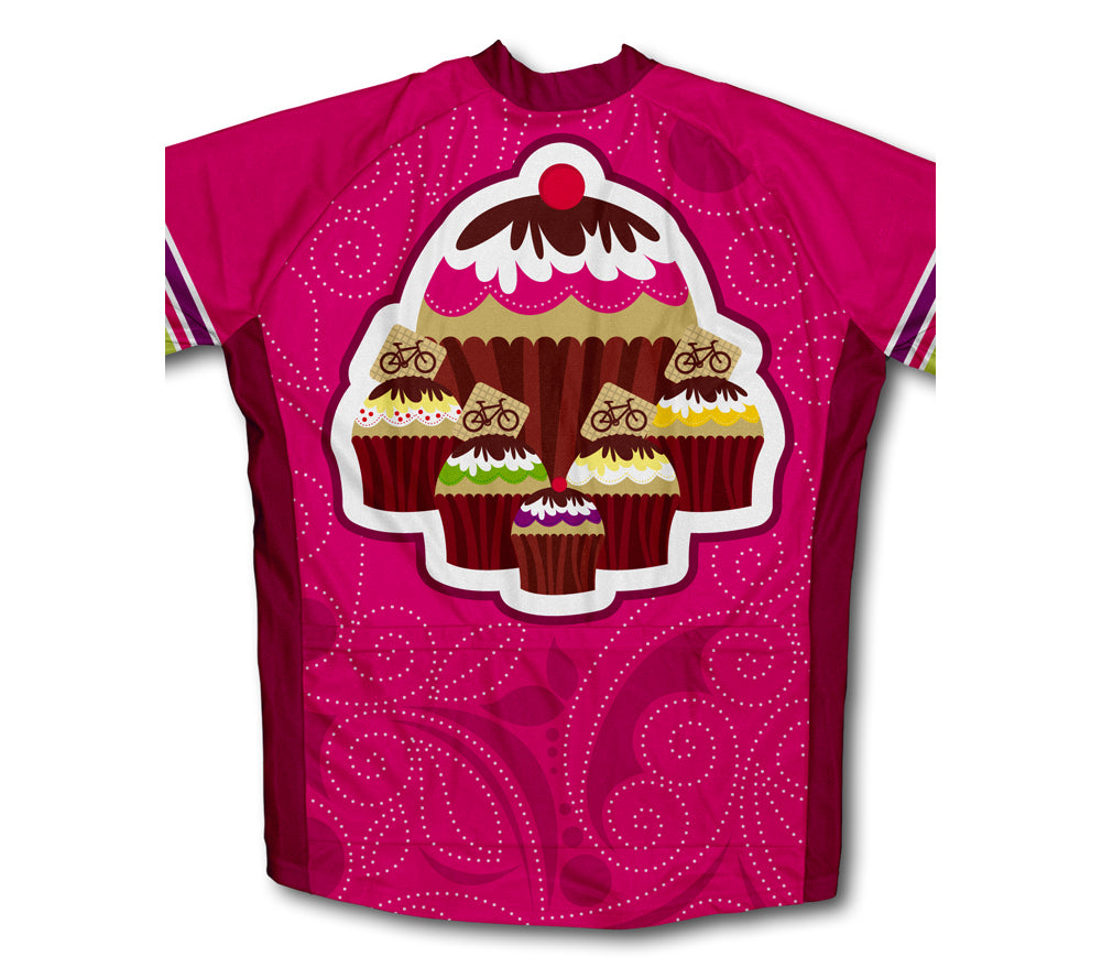 Cup Cake Short Sleeve Cycling Jersey for Men and Women