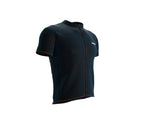 Chroma Contrast |  Short Sleeve Cycling Jersey Dark Blue - Black zip - Orange seam | Men and Women