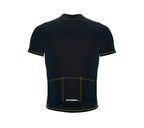 Chroma Contrast |  Short Sleeve Cycling Jersey Dark Blue - Black zip - Yellow seam | Men and Women