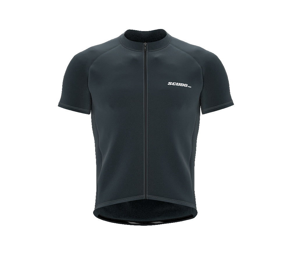 Chroma Contrast |  Short Sleeve Cycling Jersey Dark Blue - Black zip - Gray seam | Men and Women