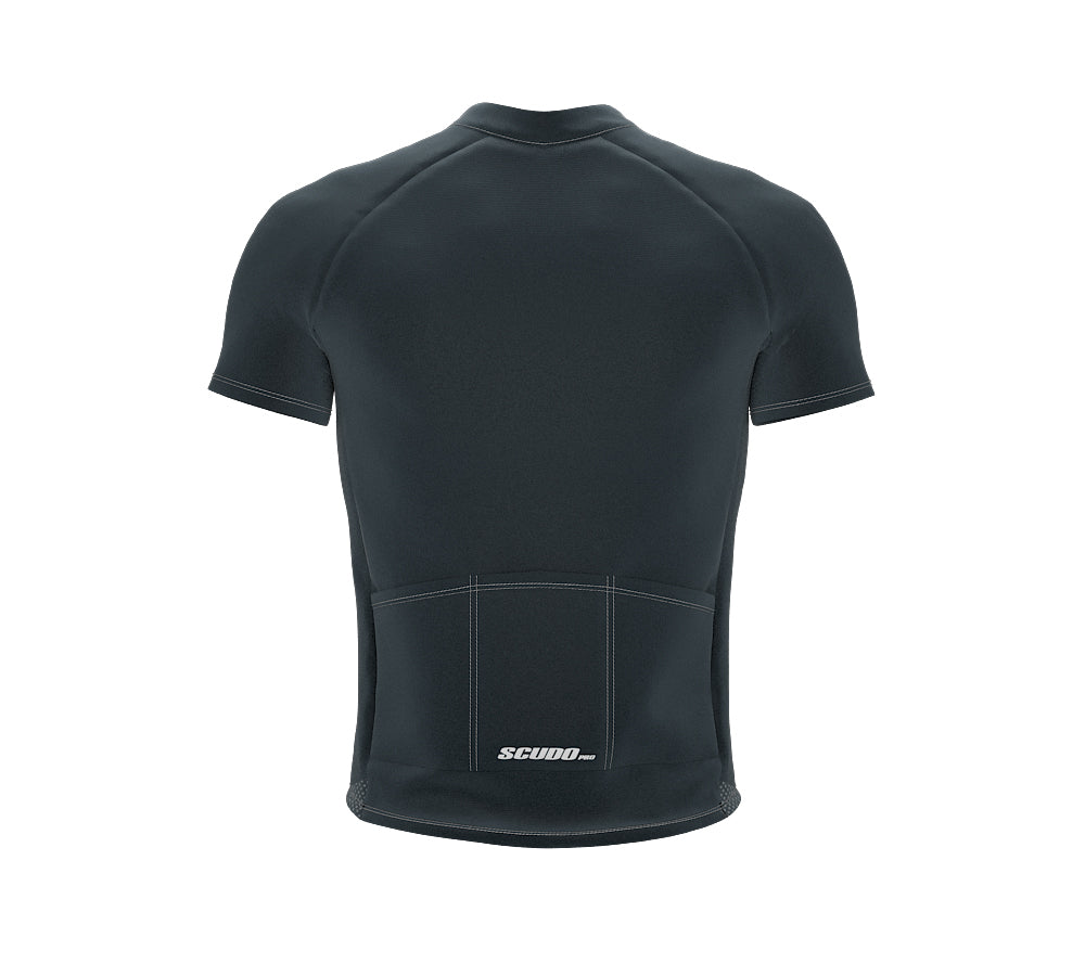 Chroma Contrast |  Short Sleeve Cycling Jersey Dark Blue - Black zip - Gray seam | Men and Women