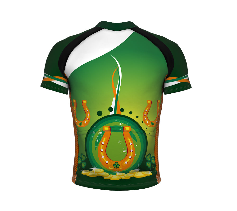 St. Patrick's Day Horse Shoe Short Sleeve Cycling Jersey for Men and Women