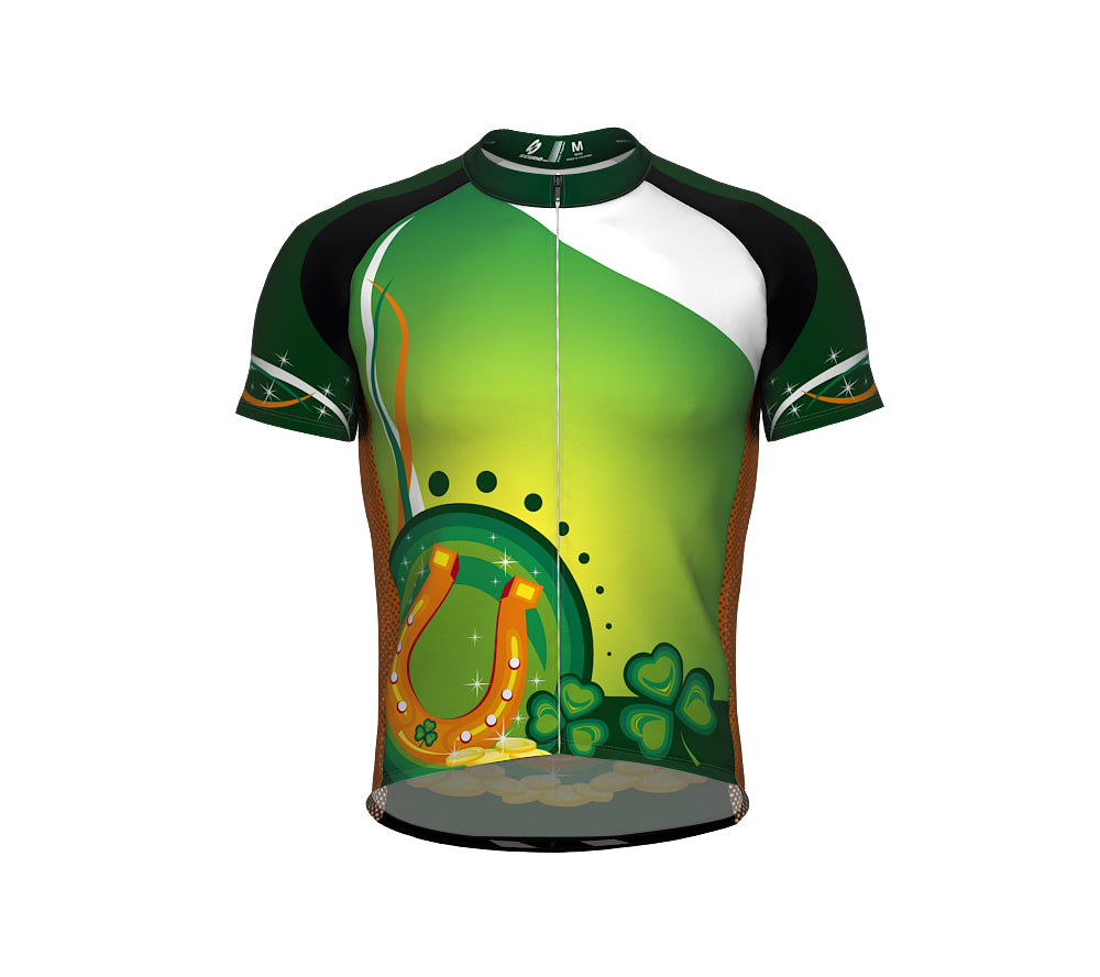 St. Patrick's Day Horse Shoe Short Sleeve Cycling Jersey for Men and Women