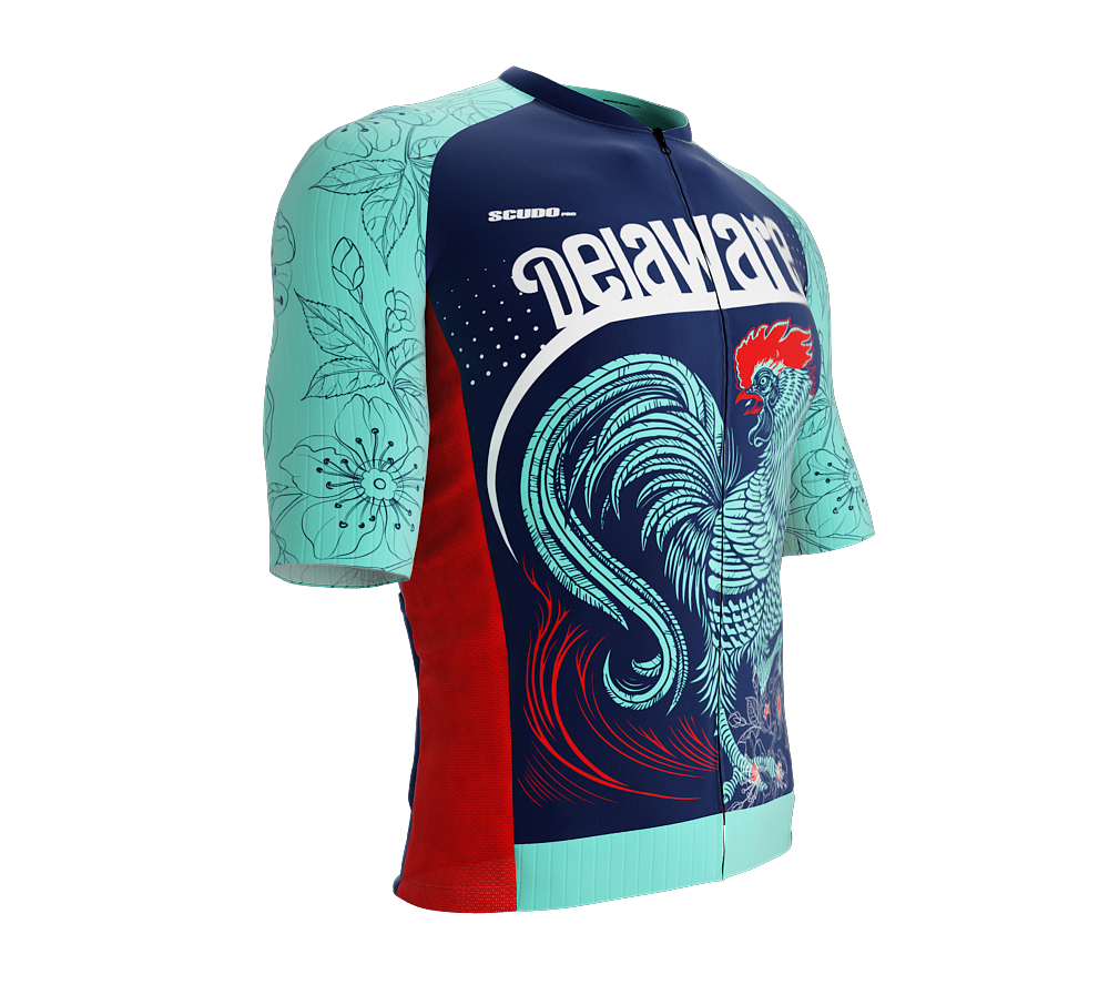 ScudoPro Pro-Elite Short Sleeve Cycling Jersey Delaware USA State Icon landmark symbol identity  | Men and Women