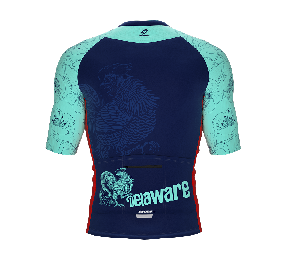 ScudoPro Pro-Elite Short Sleeve Cycling Jersey Delaware USA State Icon landmark symbol identity  | Men and Women