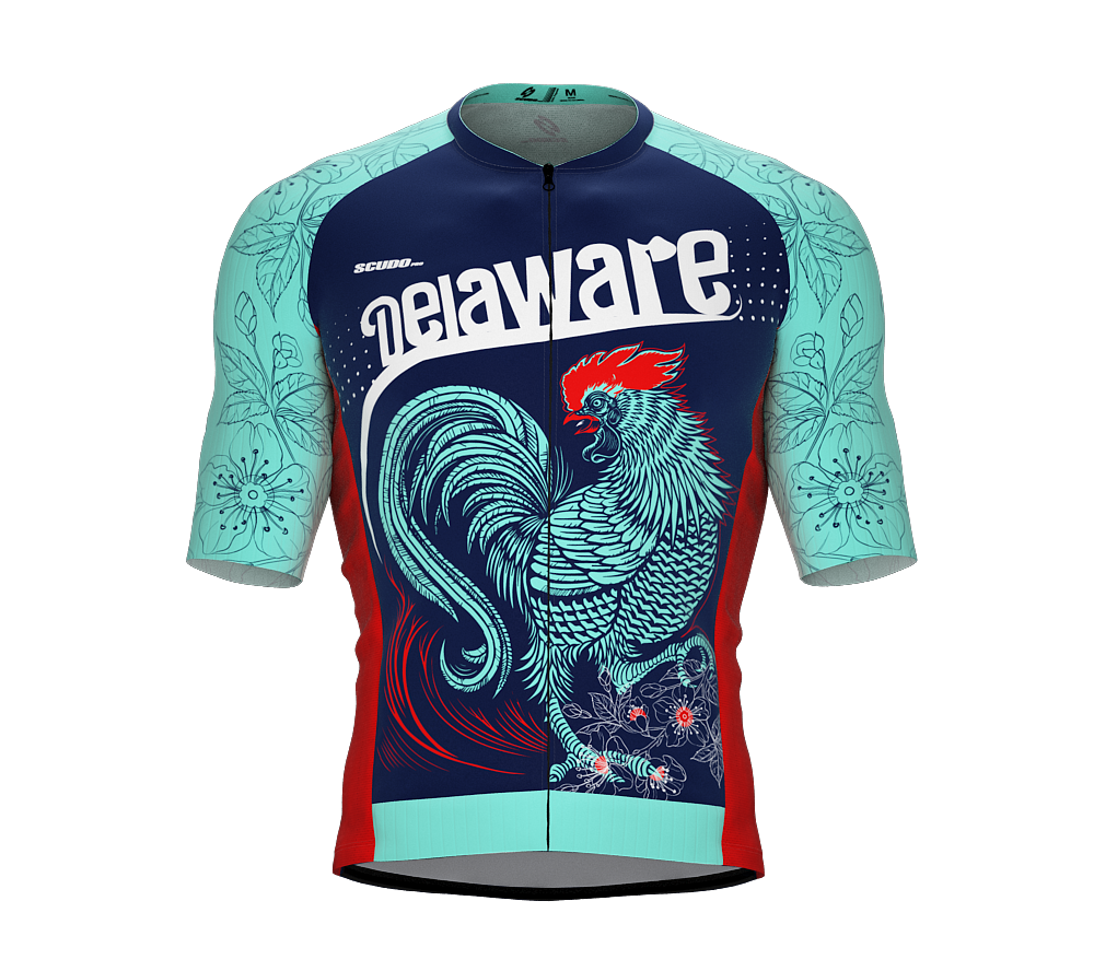 ScudoPro Pro-Elite Short Sleeve Cycling Jersey Delaware USA State Icon landmark symbol identity  | Men and Women