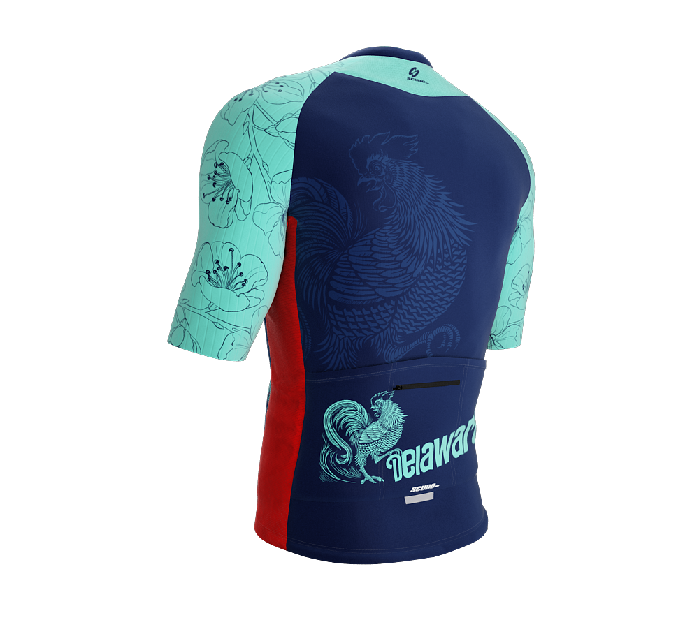 ScudoPro Pro-Elite Short Sleeve Cycling Jersey Delaware USA State Icon landmark symbol identity  | Men and Women