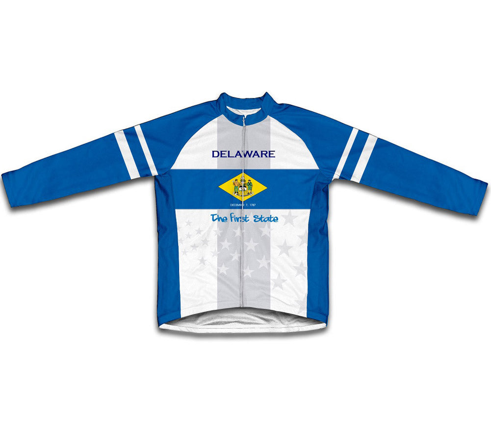 Delaware Flag Short Sleeve Cycling Jersey for Men and Women