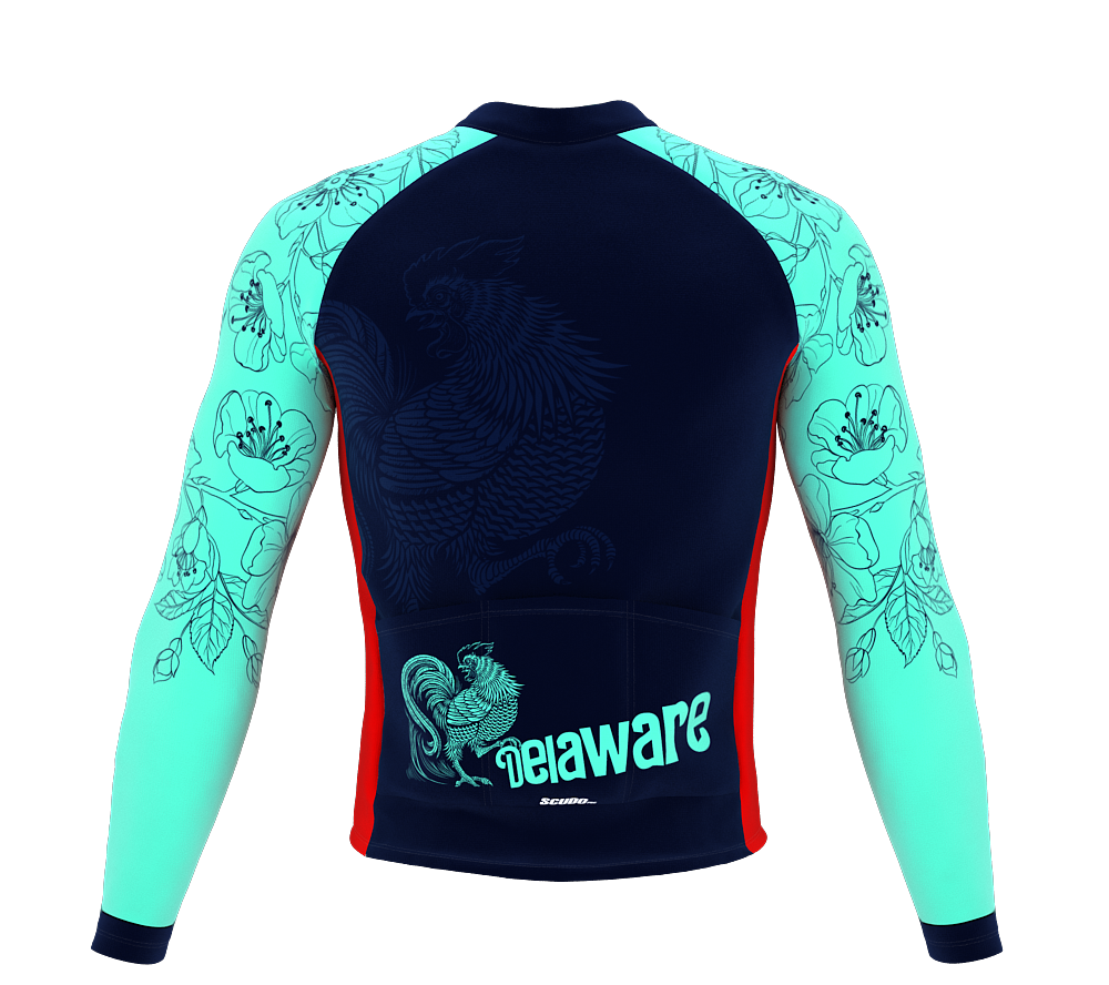 ScudoPro Pro Thermal Long Sleeve Cycling Jersey Delaware USA state Icon landmark identity  | Men and Women