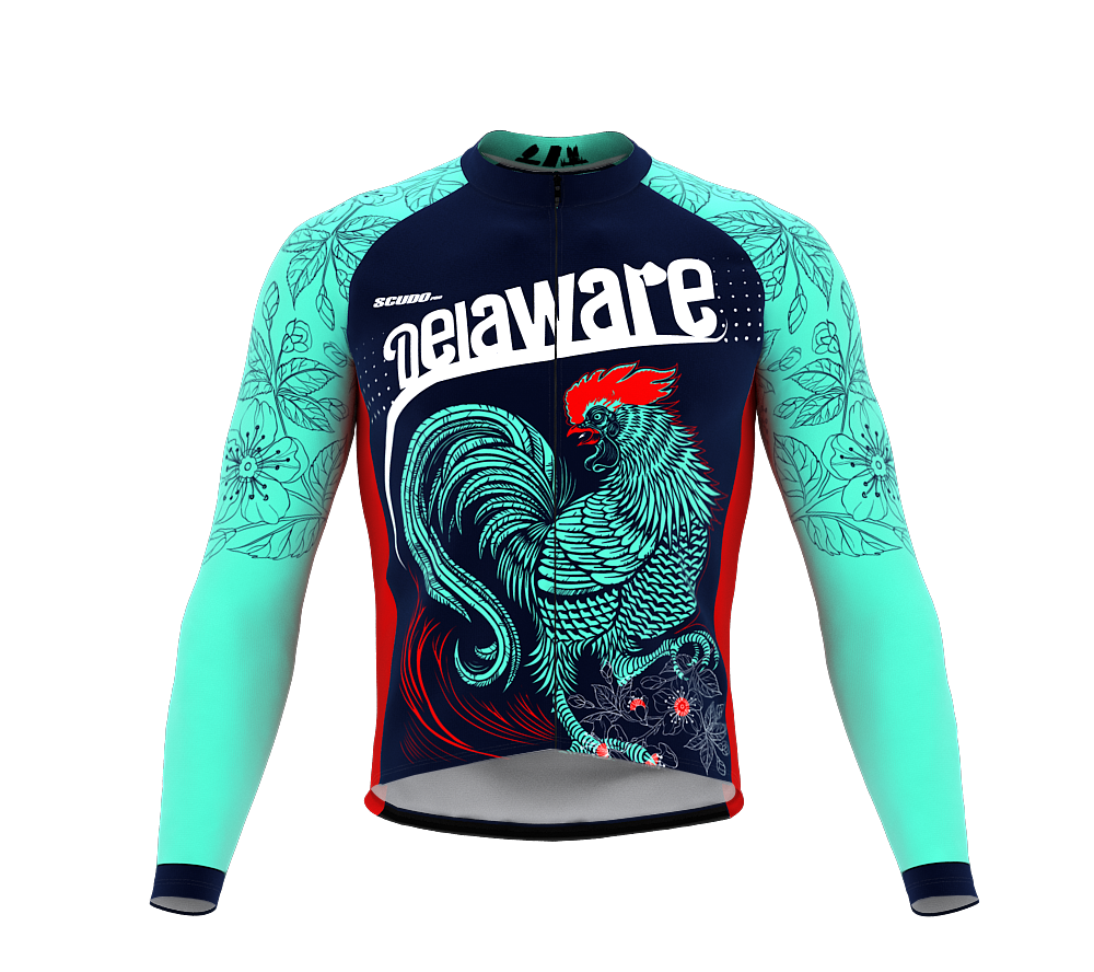 ScudoPro Pro Thermal Long Sleeve Cycling Jersey Delaware USA state Icon landmark identity  | Men and Women