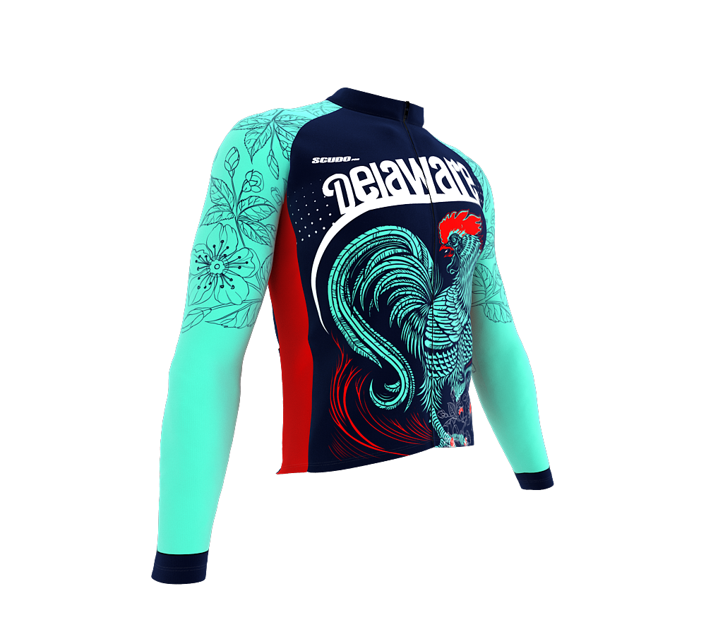 ScudoPro Pro Thermal Long Sleeve Cycling Jersey Delaware USA state Icon landmark identity  | Men and Women