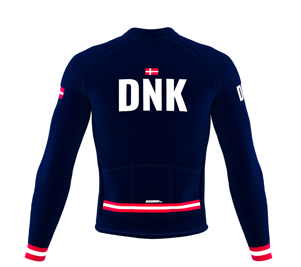 ScudoPro Pro Thermal Long Sleeve Cycling Jersey Country CODE Denmark Blue | Men and Women