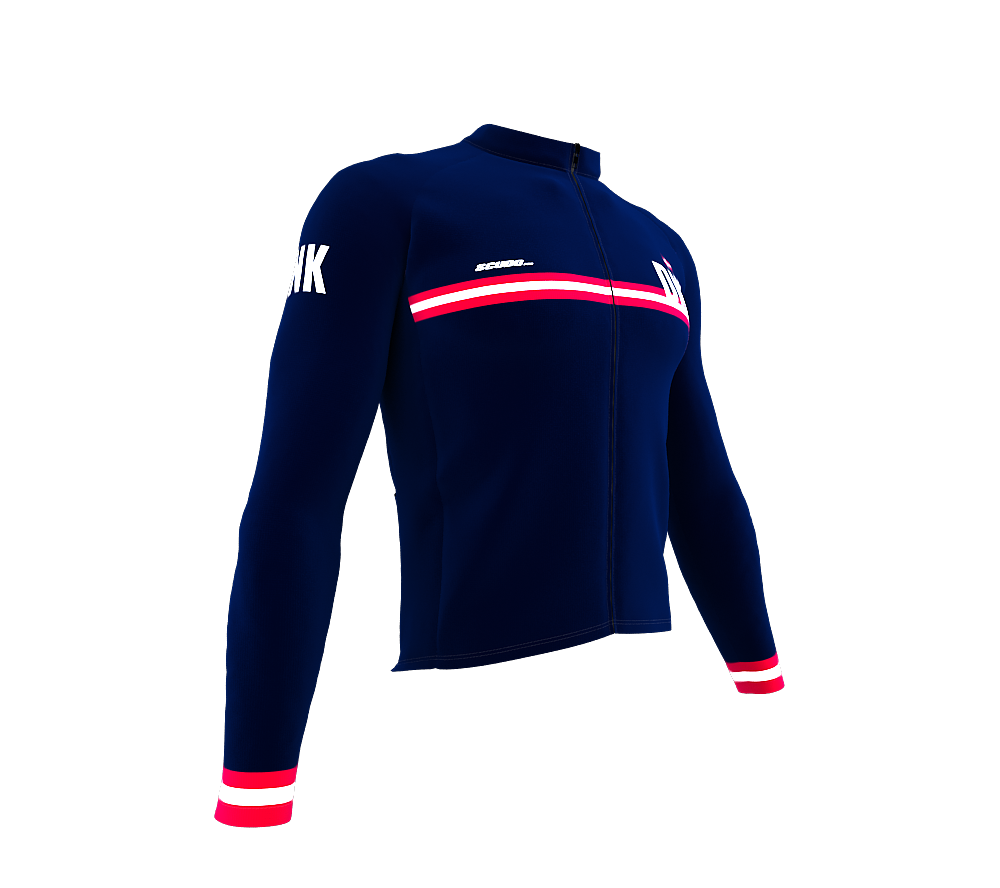 ScudoPro Pro Thermal Long Sleeve Cycling Jersey Country CODE Denmark Blue | Men and Women