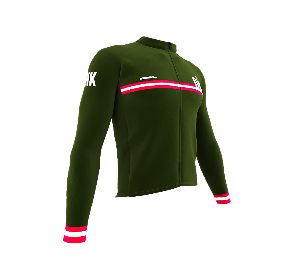 ScudoPro Pro Thermal Long Sleeve Cycling Jersey Country CODE Denmark Green | Men and Women