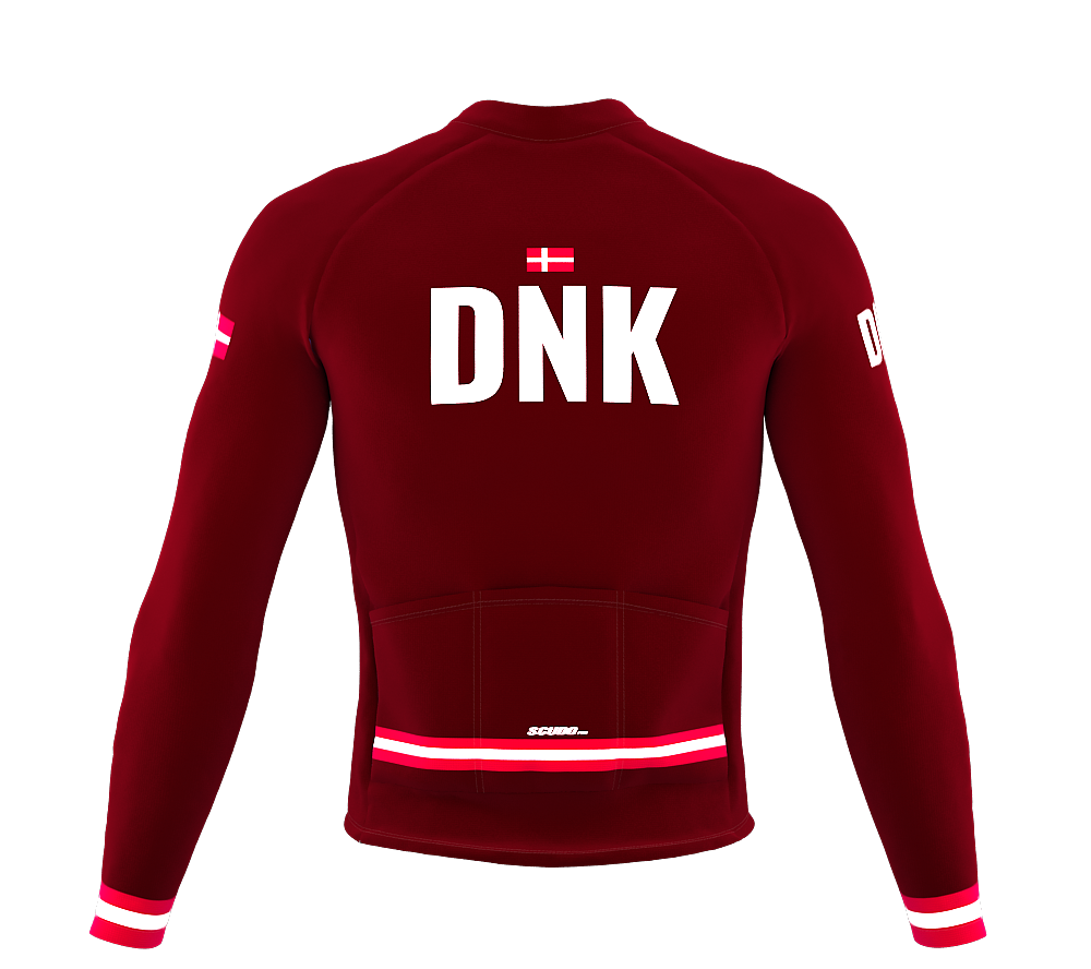 ScudoPro Pro Thermal Long Sleeve Cycling Jersey Country CODE Denmark Vine | Men and Women