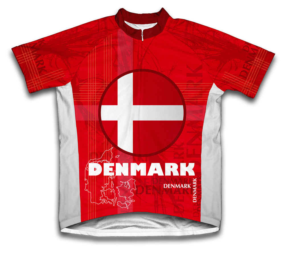 Denmark Short Sleeve Cycling Jersey for Men and Women