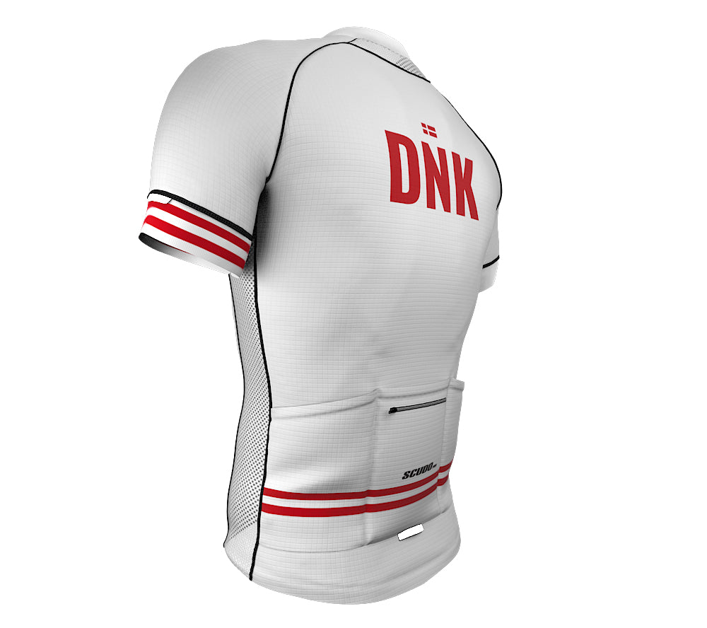 Denmark White CODE Short Sleeve Cycling PRO Jersey for Men and Women