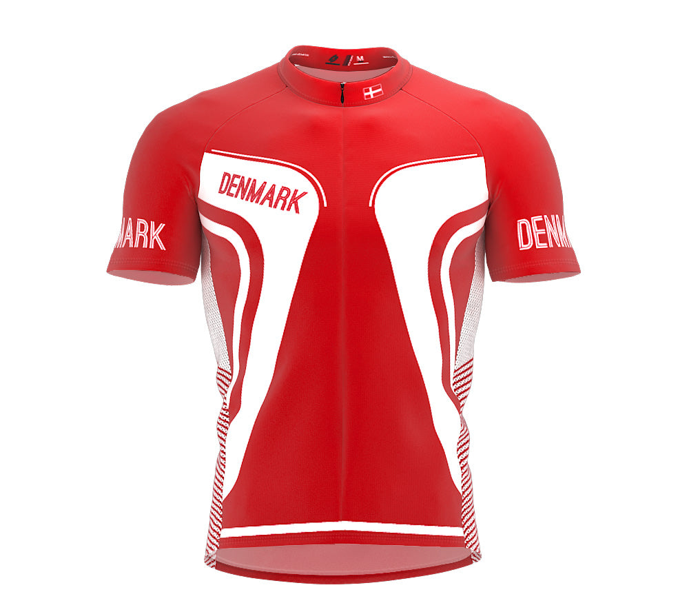 Denmark  Full Zipper Bike Short Sleeve Cycling Jersey