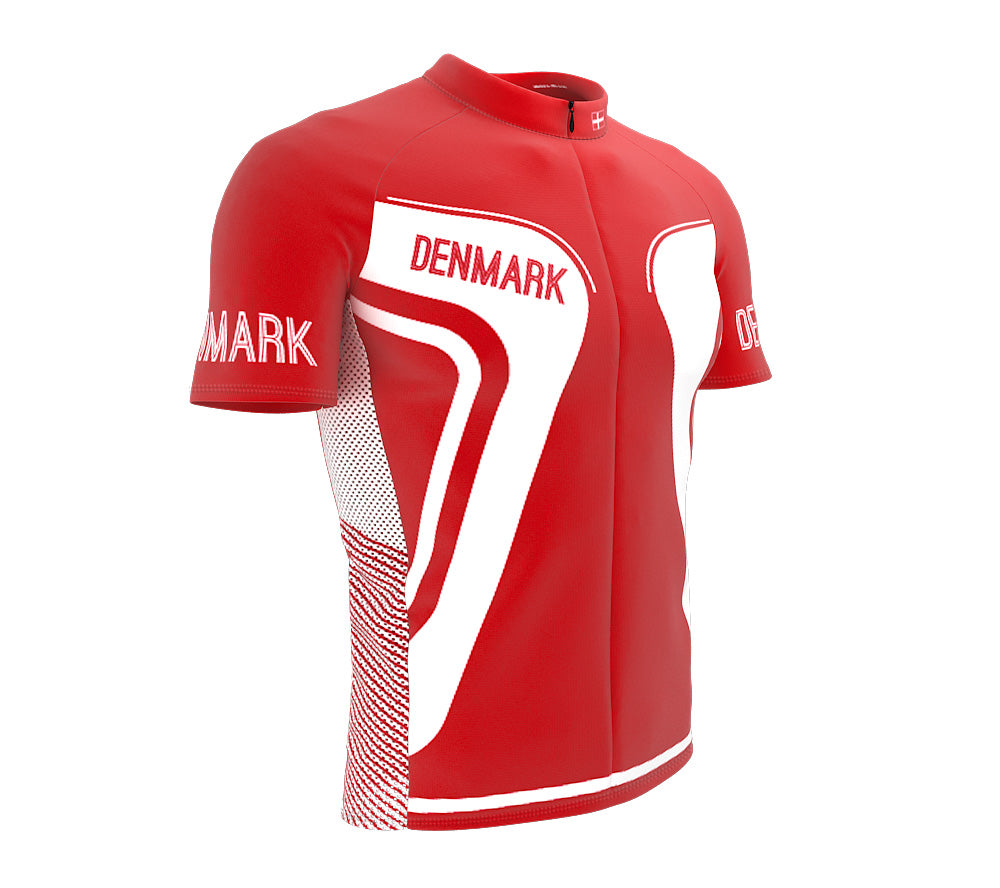 Denmark  Full Zipper Bike Short Sleeve Cycling Jersey