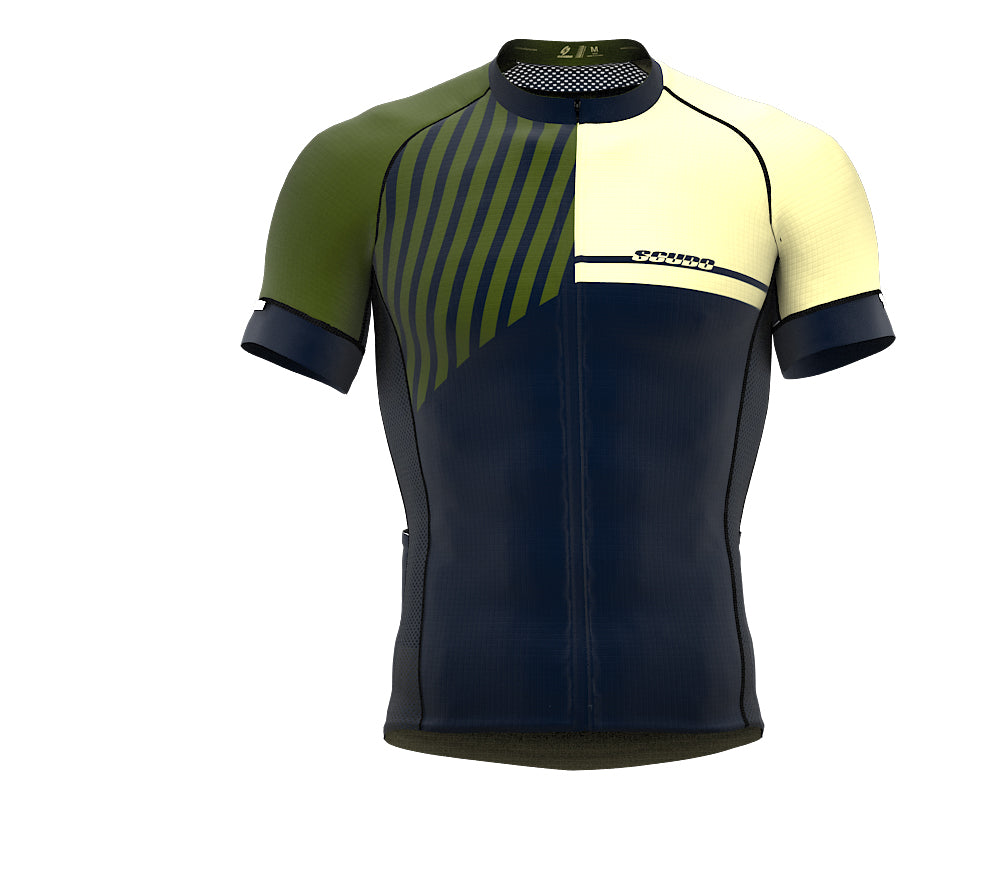 Diagonals Olive Short Sleeve Cycling PRO Jersey