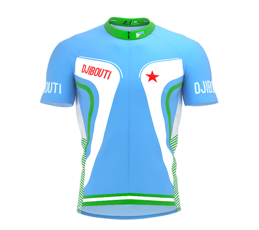 Djibouti  Full Zipper Bike Short Sleeve Cycling Jersey
