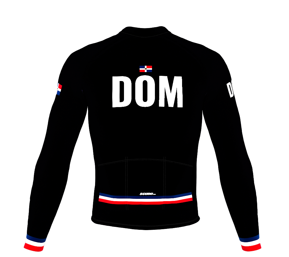 ScudoPro Pro Thermal Long Sleeve Cycling Jersey Country CODE Dominican Republic Black | Men and Women